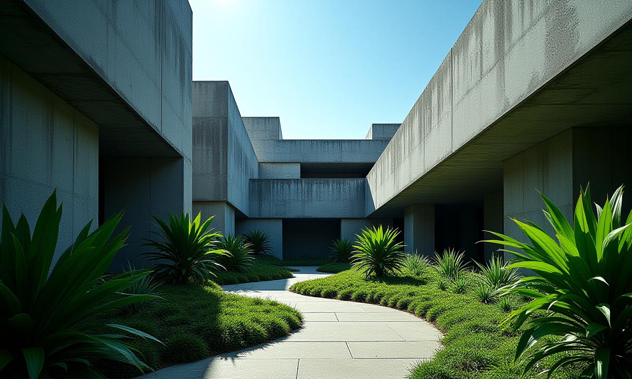 東京の都会的な景観とブルータリズム建築の融合