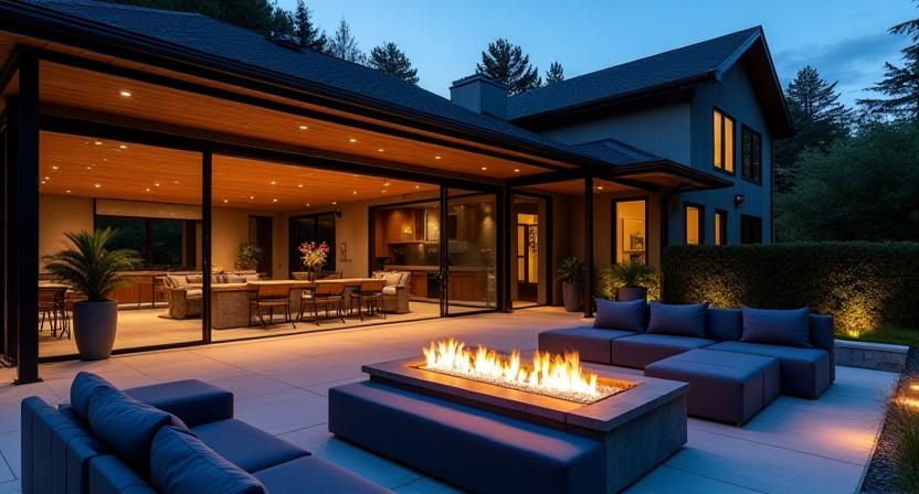 現代的な屋外リビング