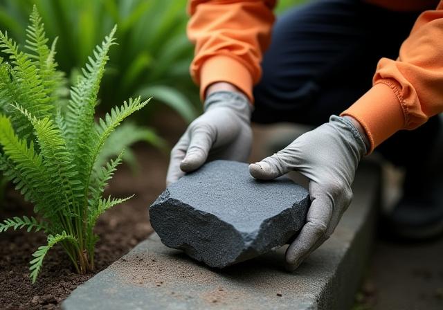 施工中のランドスケープ・アーキテクト